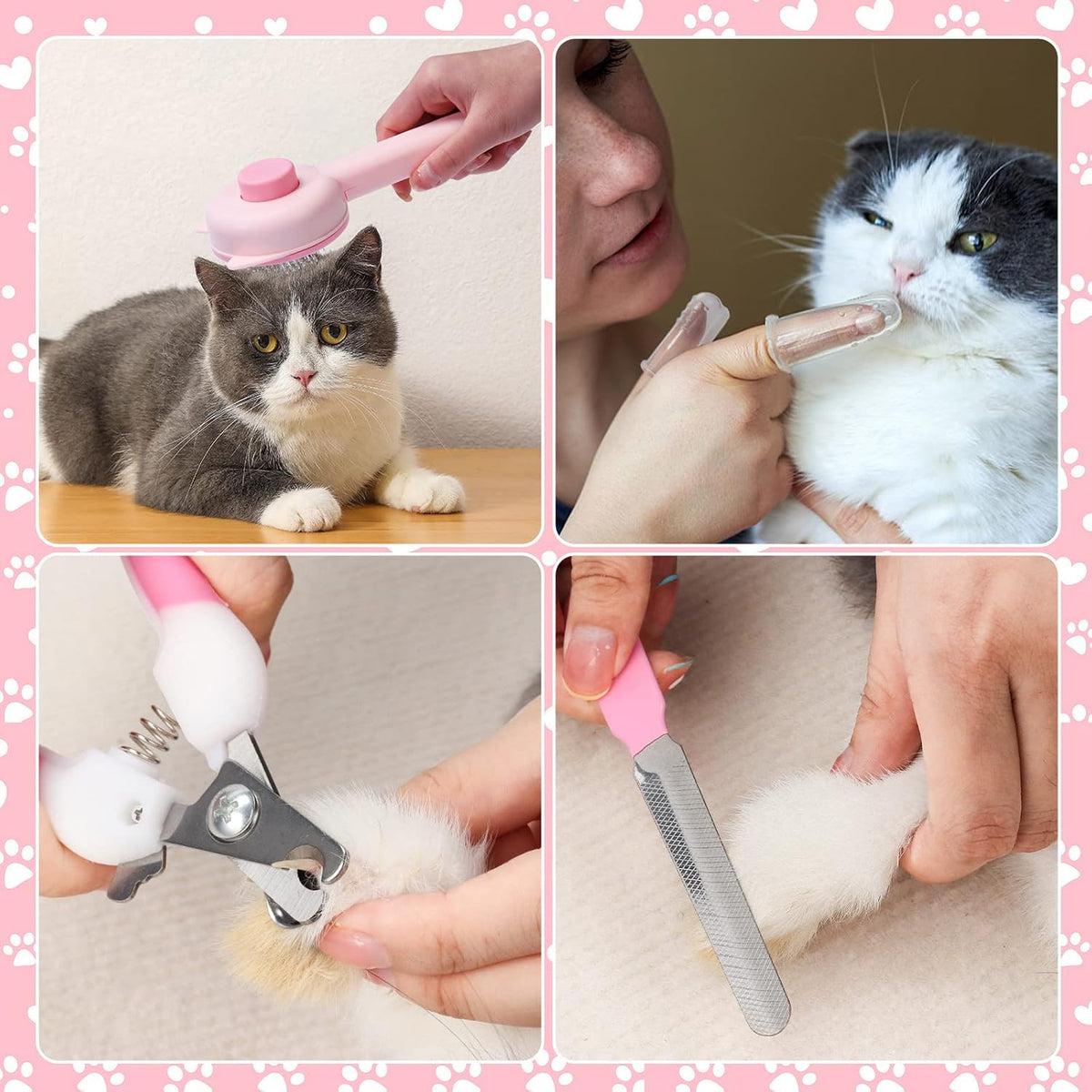 High precision stainless steel pet nail clipper and filing tool for safe claw trimming.