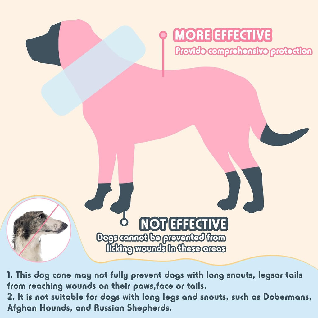 Anti licking dog surgery recovery collar with secure loops