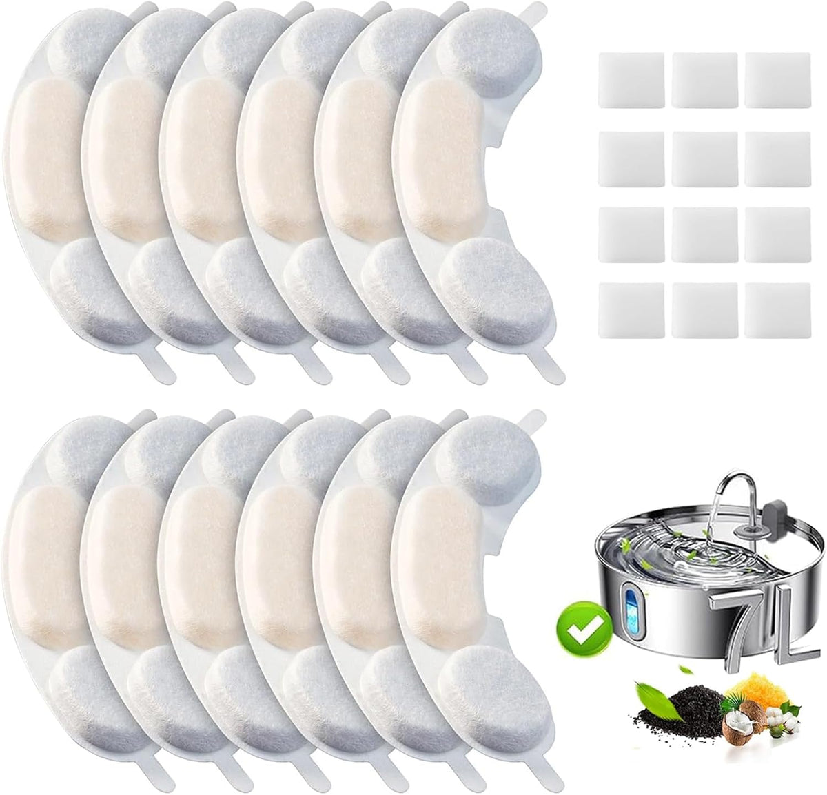 BTRSOLUS pet water filter components arranged for display