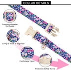 Close up of Lionet Paws daisy print collar fabric