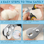FJCTER professional pet claw clippers close up of flat tip blade