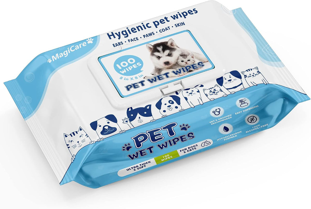 Magicare premium imported pet cleaning wipes pack of four hundred.