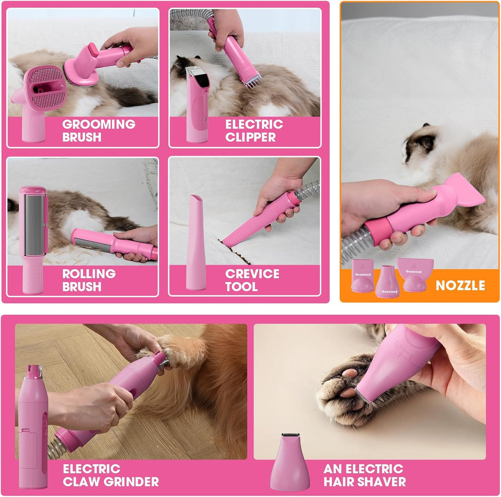 Full packaging setup of the authentic imported geoorood seven in one pet grooming system.