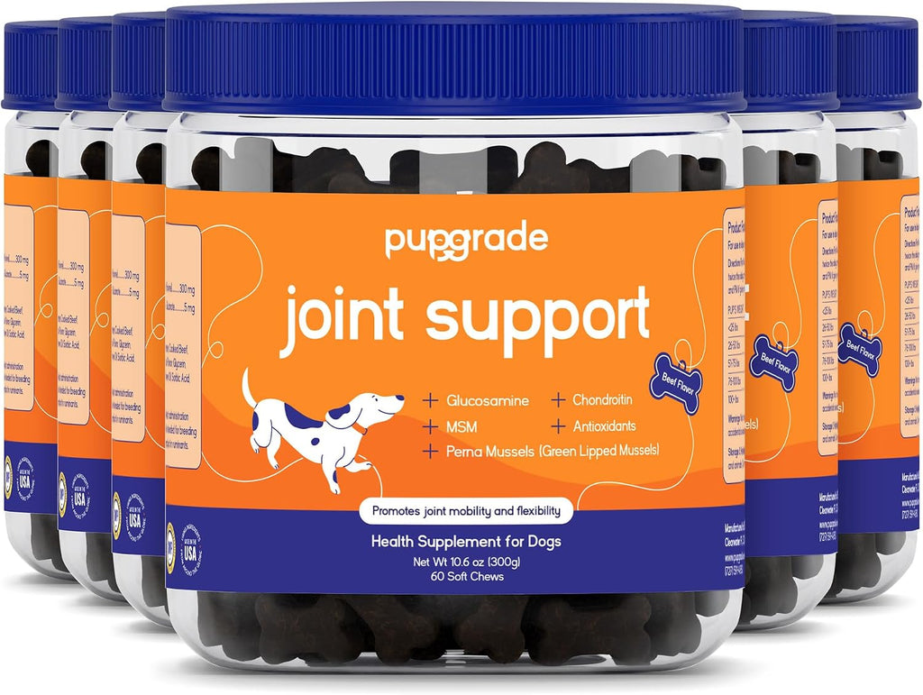 PupGrade Joint Support Supplement for Dogs - Glucosamine + Chondroitin with MSM and Perna - Supports Normal Hip & Joint Health for Occasional Discomfort, Beef Flavor - 60 Soft Chews - Image 9