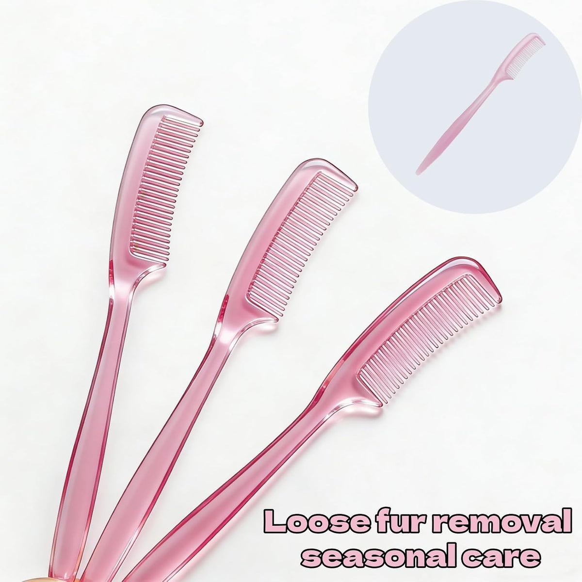 Pink small animal pocket combs for hamsters and chinchillas grooming routine.