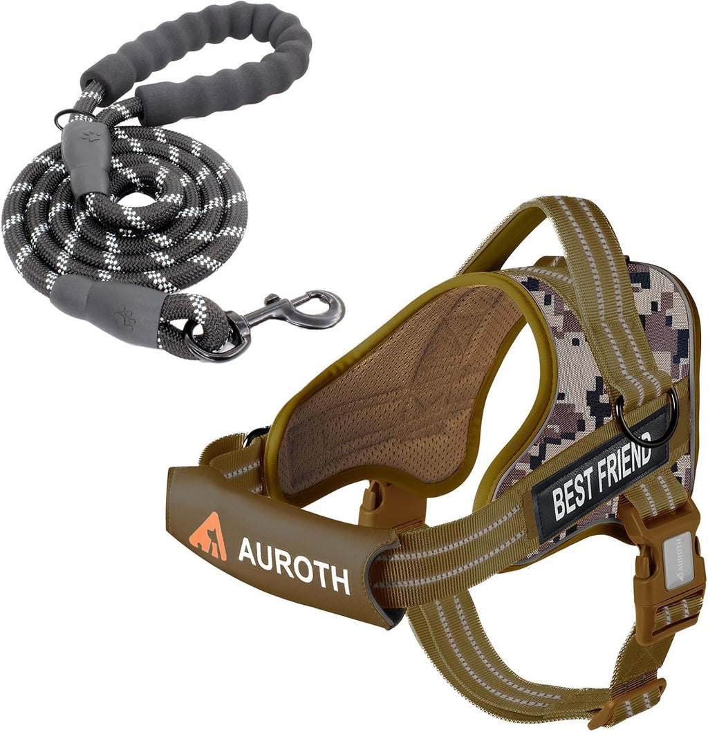 AUROTH Dog Harness and Leash Set, Soft Padded Service Dog Vest with 5.25FT Dog Leash, No Choke, Easy On Pet Vest, Adjustable Reflective No Pull Dog Harness for Large Dogs, Easy Walking and Training - Image 9