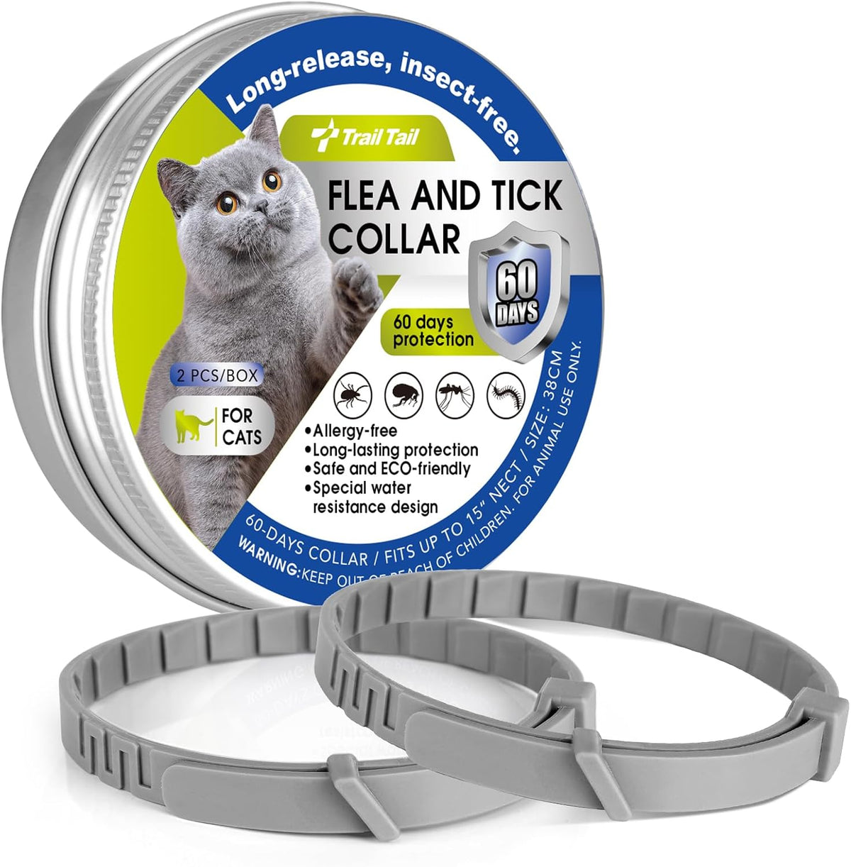 Kaden Flea and Tick Collar for Cats front of box packaging