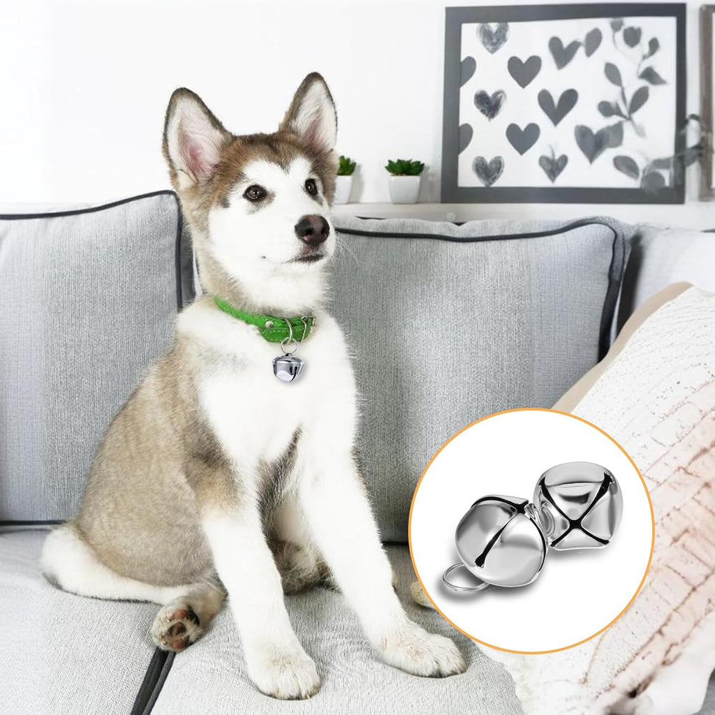 Xthrotsenk handmade metal pet collar bells with attachment rings side view