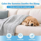 Fawn French Bulldog lounging happily on a grey Pick For Life pet summer mat