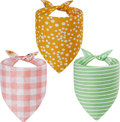 Three reversible summer floral dog bandanas for pets
