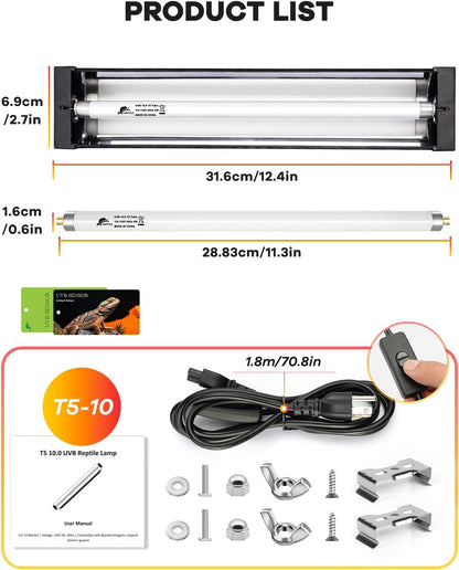 Underneath view of the high output fluorescent reptile tube bulb.