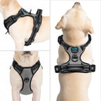 Phoepet reflective dog vest with metal leash rings