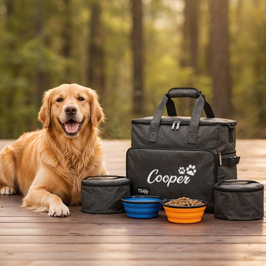 Tidify pet travel bag showing personalized name area