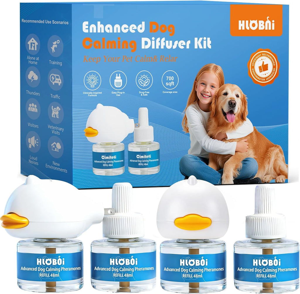 HLOBNI Dog Calming Diffuser front view of the plug in kit with refills