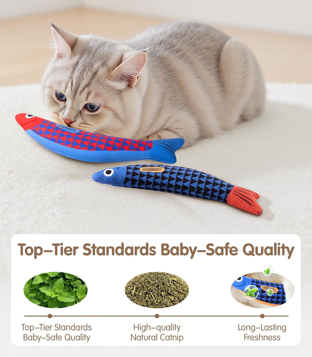 PetBusy premium USA grown catnip fish toy packaging display