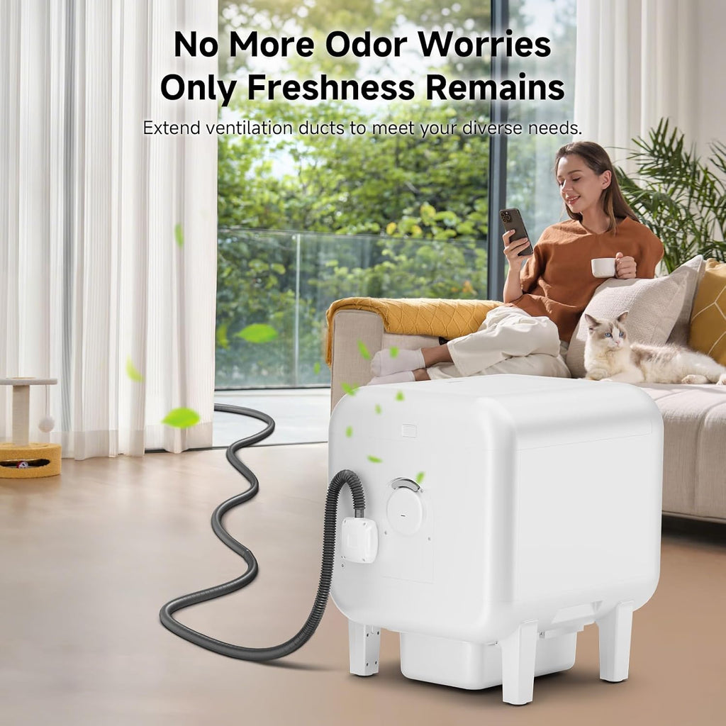 Adjustable gray hose for pet enclosure exhaust systems