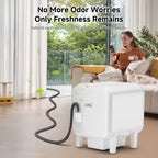 Adjustable gray hose for pet enclosure exhaust systems