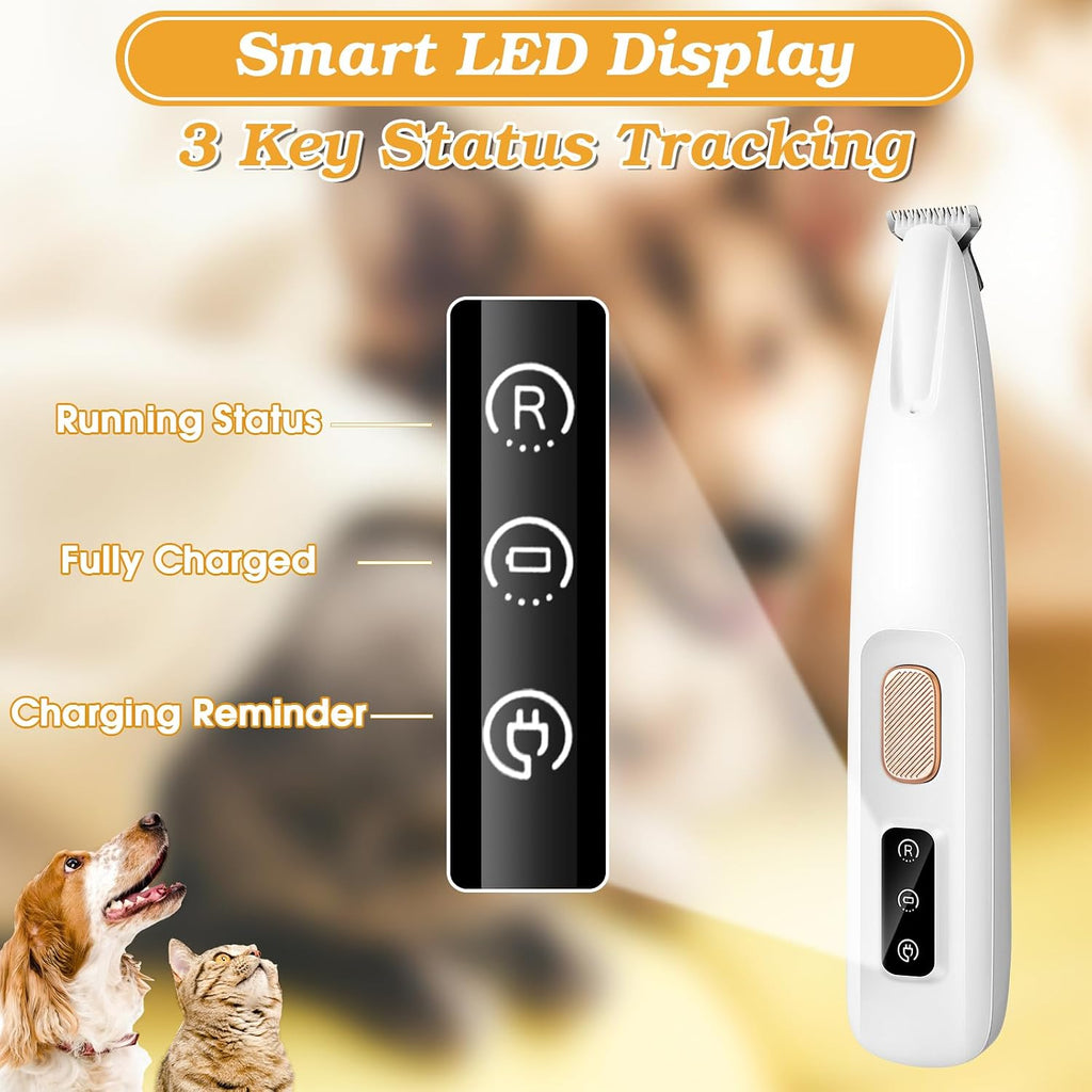 Low noise electric dog clippers trimming overgrown fur between cat toes