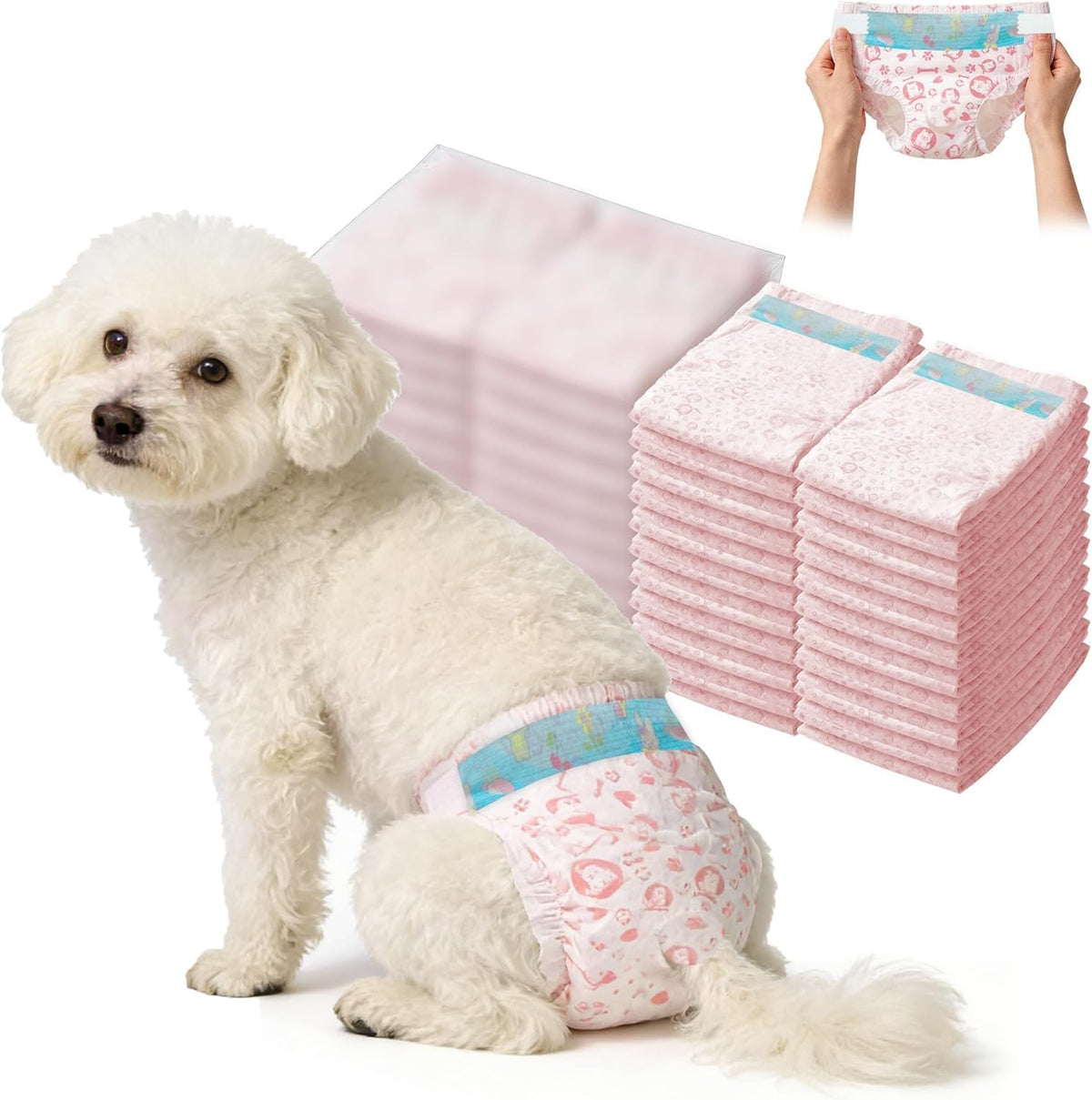 MCJAOHJG extra small female dog diaper showing tail hole design
