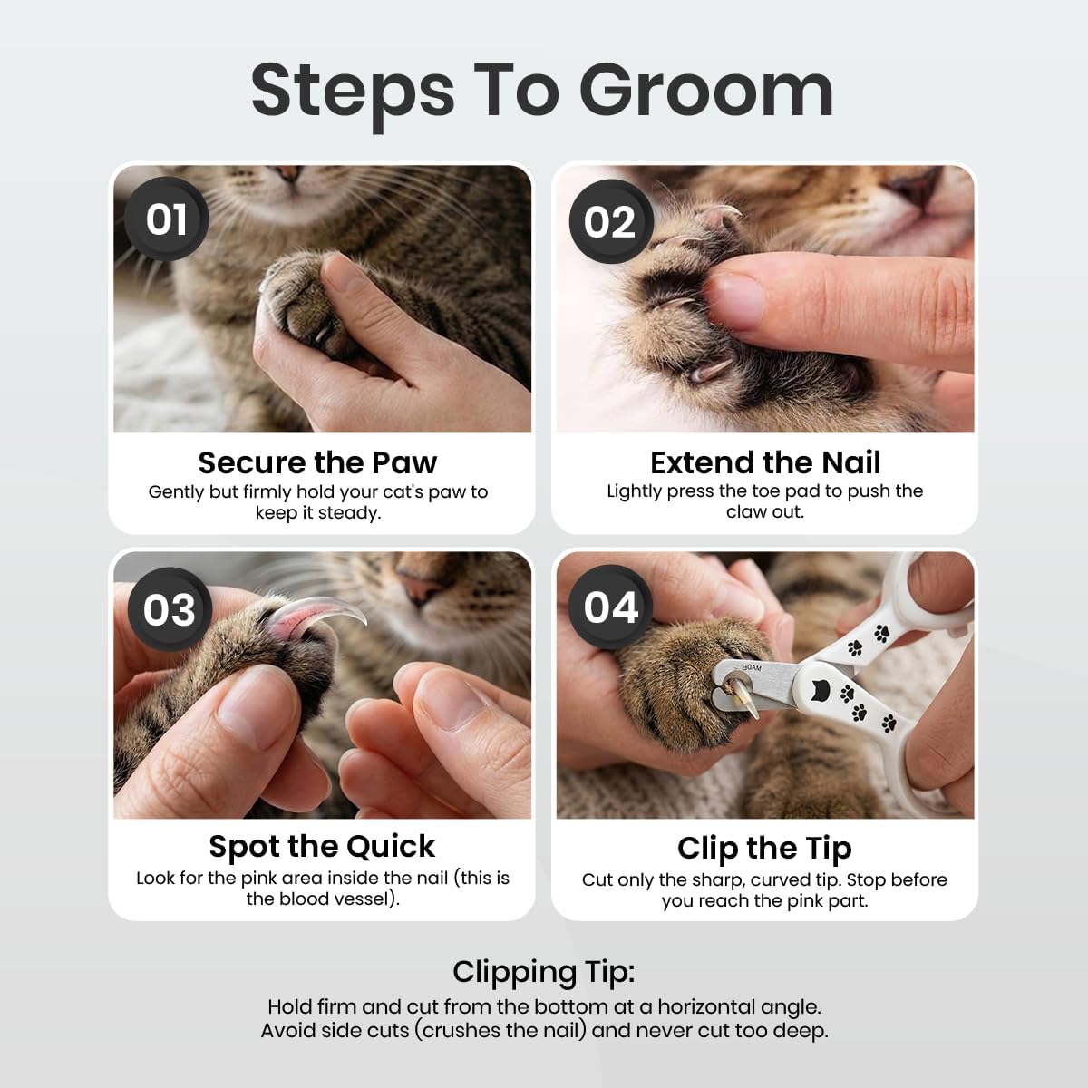 Necoichi Purrcision Feline Nail Clipper | Lever Principle Cat Nail Clipper | Butter-Smooth Cuts | Made in Japan, Seki Swordsmith Craftsman | Stainless Steel Cat Claw Trimmer for Indoor Cats (White) - Image 10