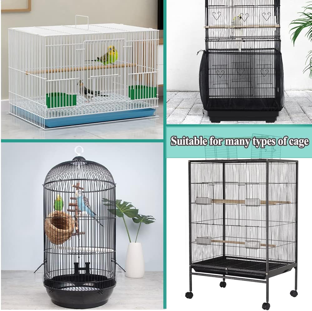 Bird cage netting demonstrating seed scatter prevention