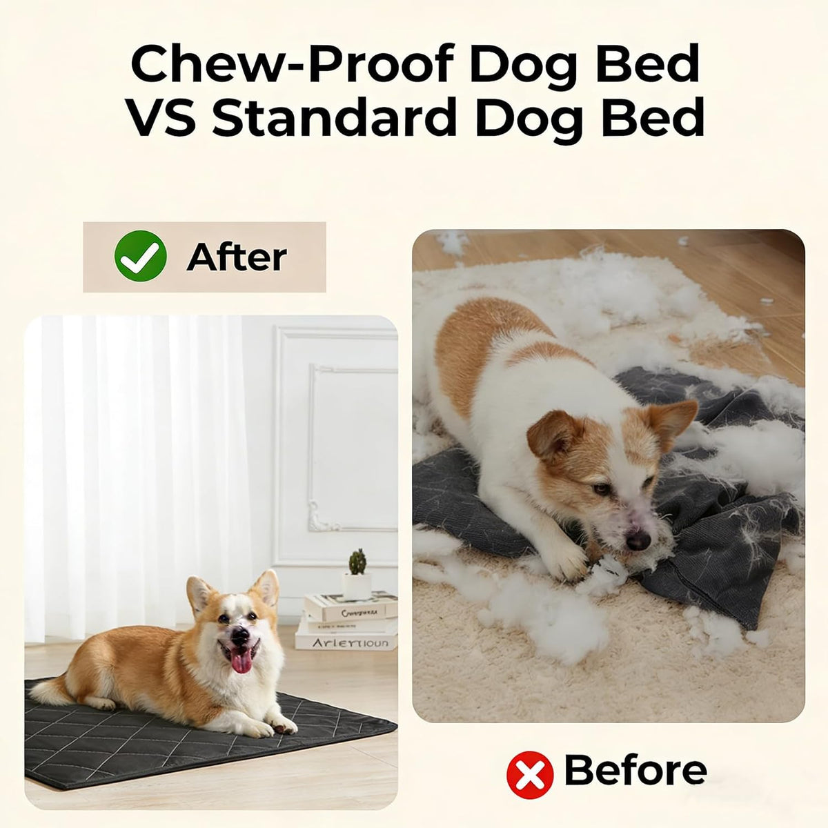 Zcoyjbi dog crate pad inside a wire kennel