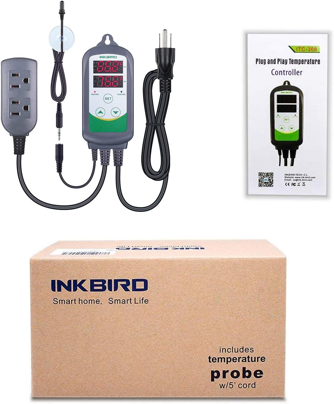 Inkbird ITC-308S unit showing Celsius and Fahrenheit settings