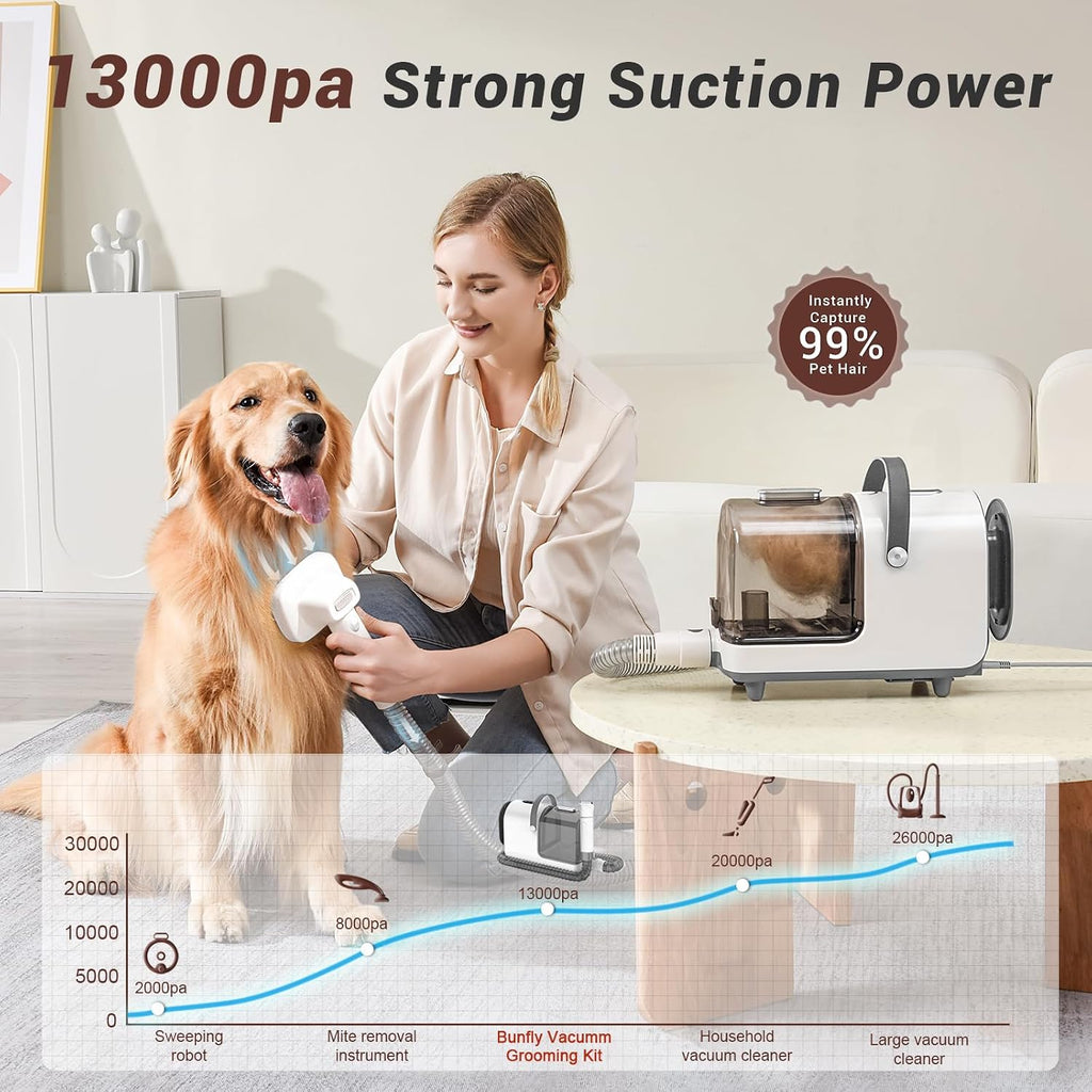 Bunfly professional pet vacuum groomer with sixteen tools