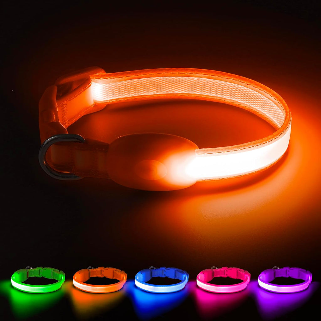 Vizpet LED Dog Collar, Light Up Dog Collar Adjustable USB Rechargeable Super Bright Safety Light Glowing Collars for Dogs(Medium,Green) - Image 9