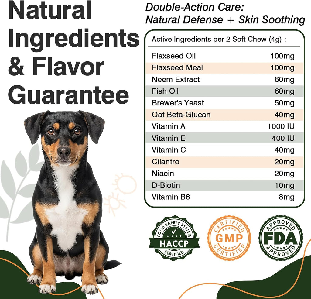 Klomkmcl dog chews for itching and yeast relief