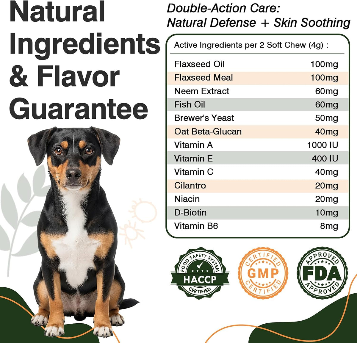 Klomkmcl dog chews for itching and yeast relief