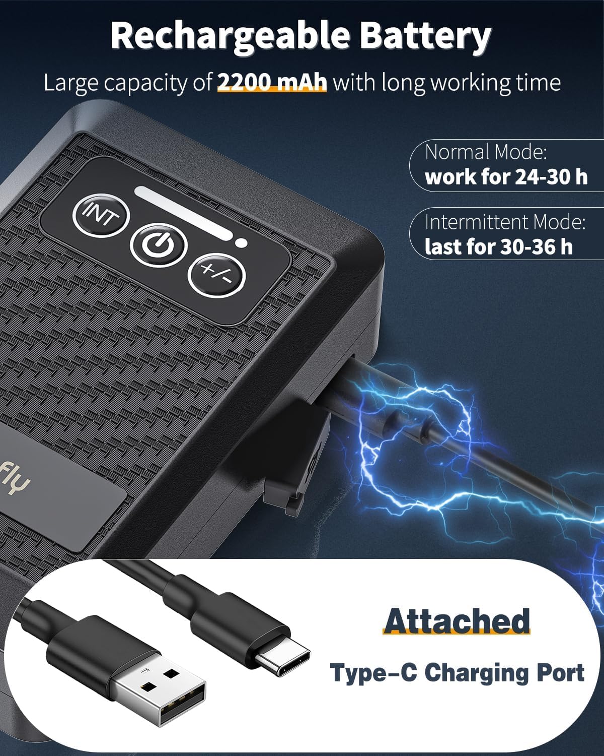 Side profile of Pawfly rechargeable aquarium oxygen pump