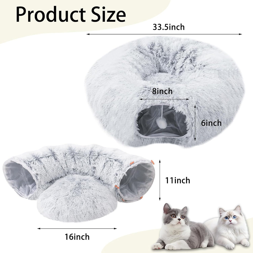 LVUVXVAV donut cat bed arranged as an under Christmas tree skirt decoration