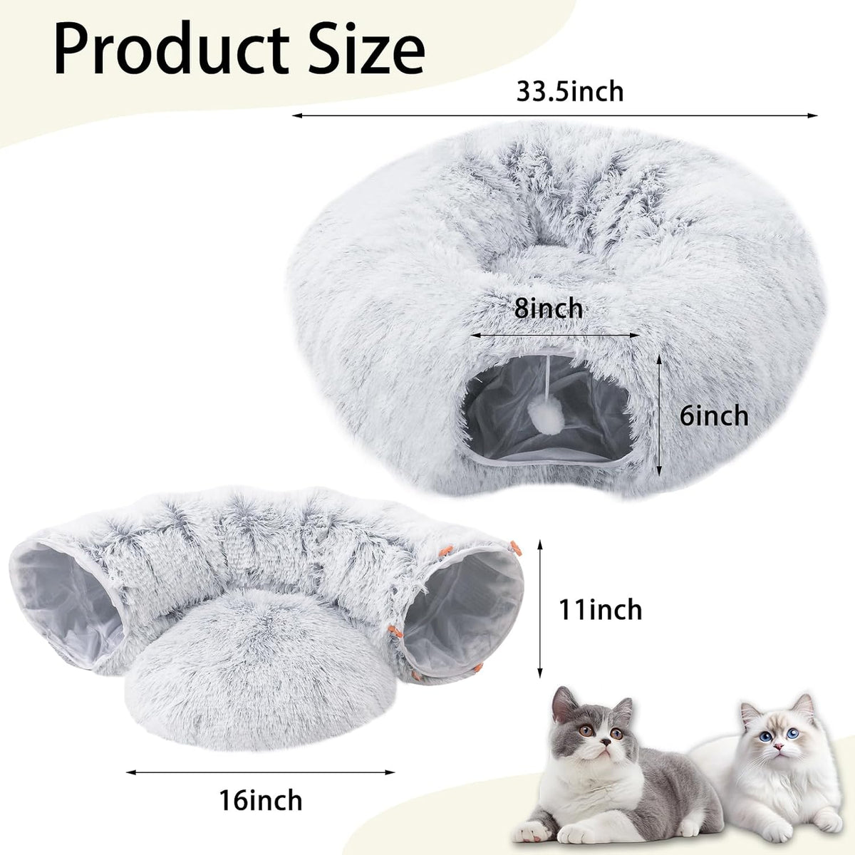 LVUVXVAV donut cat bed arranged as an under Christmas tree skirt decoration