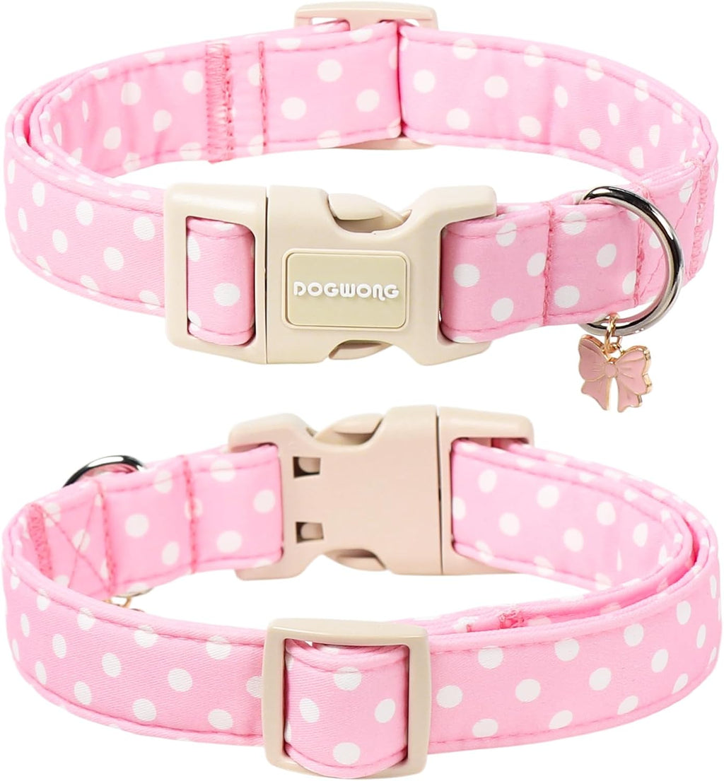 Close up of DOGWONG girl dog collar plastic buckle and D-ring