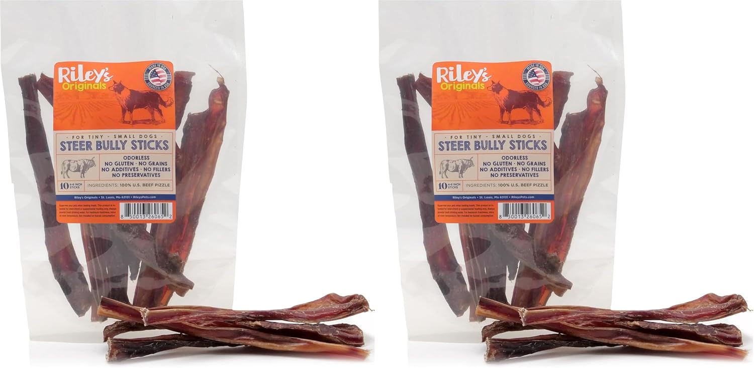 Riley's Steer Bully Sticks for Large to XL Dog Breeds - Odor Free, Single Ingredient Treat - Easily Digestible, 100% Beef Pizzle Sticks for Dogs - 12", 5ct - Image 10