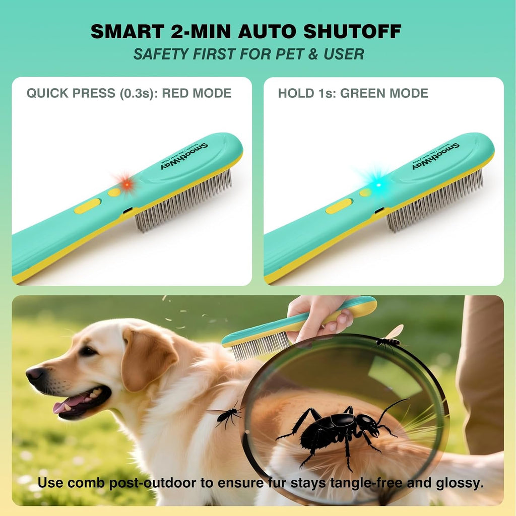 Smoothway flea comb charging port and safety switch