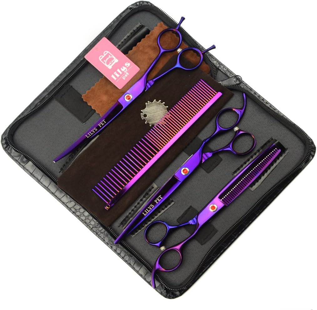 Lilys Pet professional pet grooming scissors kit front view