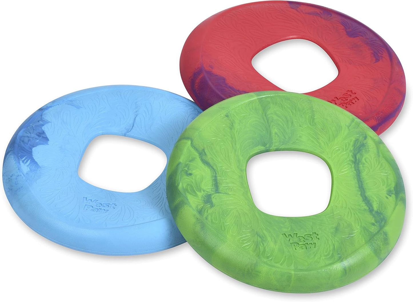 Side profile of durable West Paw dog fetch toy