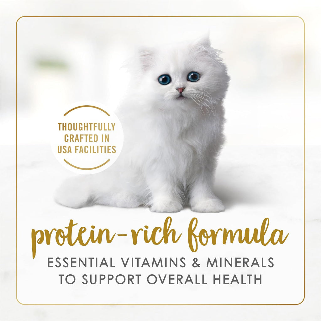 Purina kitten food collection showing four flavor options