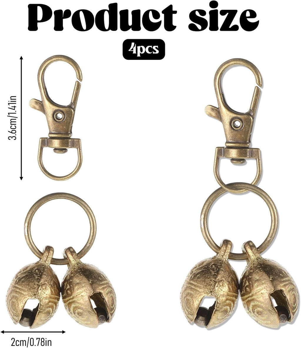 Close up of vintage brass bell for dog collar attachment
