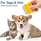 Rust proof stainless steel pet flea comb set for long term cat and dog fur maintenance.