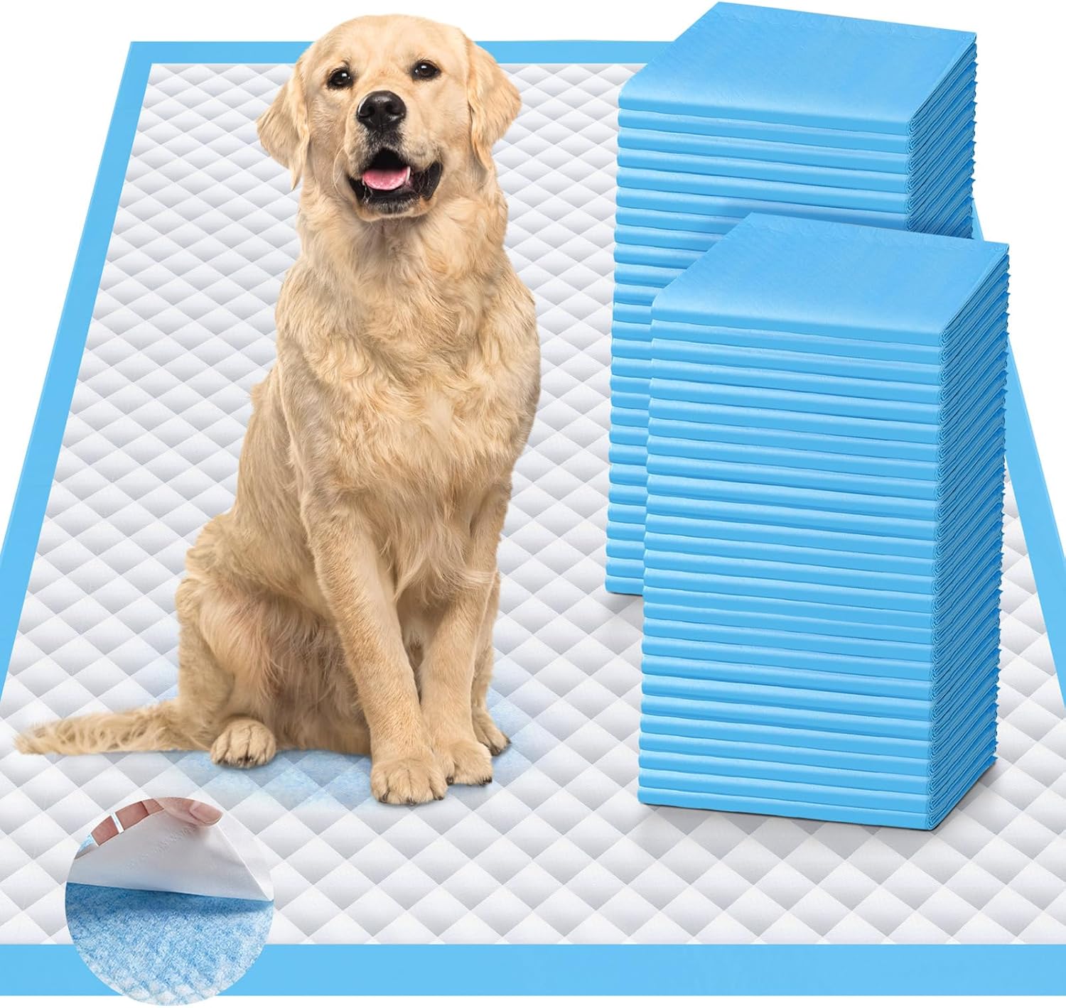 iweepet Enormous 37"x 54" Dog Training Potty Pads, Super Absorbent & Leak-Proof 6 Layers Puppy Pads 30 Counts, Disposable Dog Pee Pads Extra Large for Puppy, Surgery, Older, Cats, Rabbits - Image 12