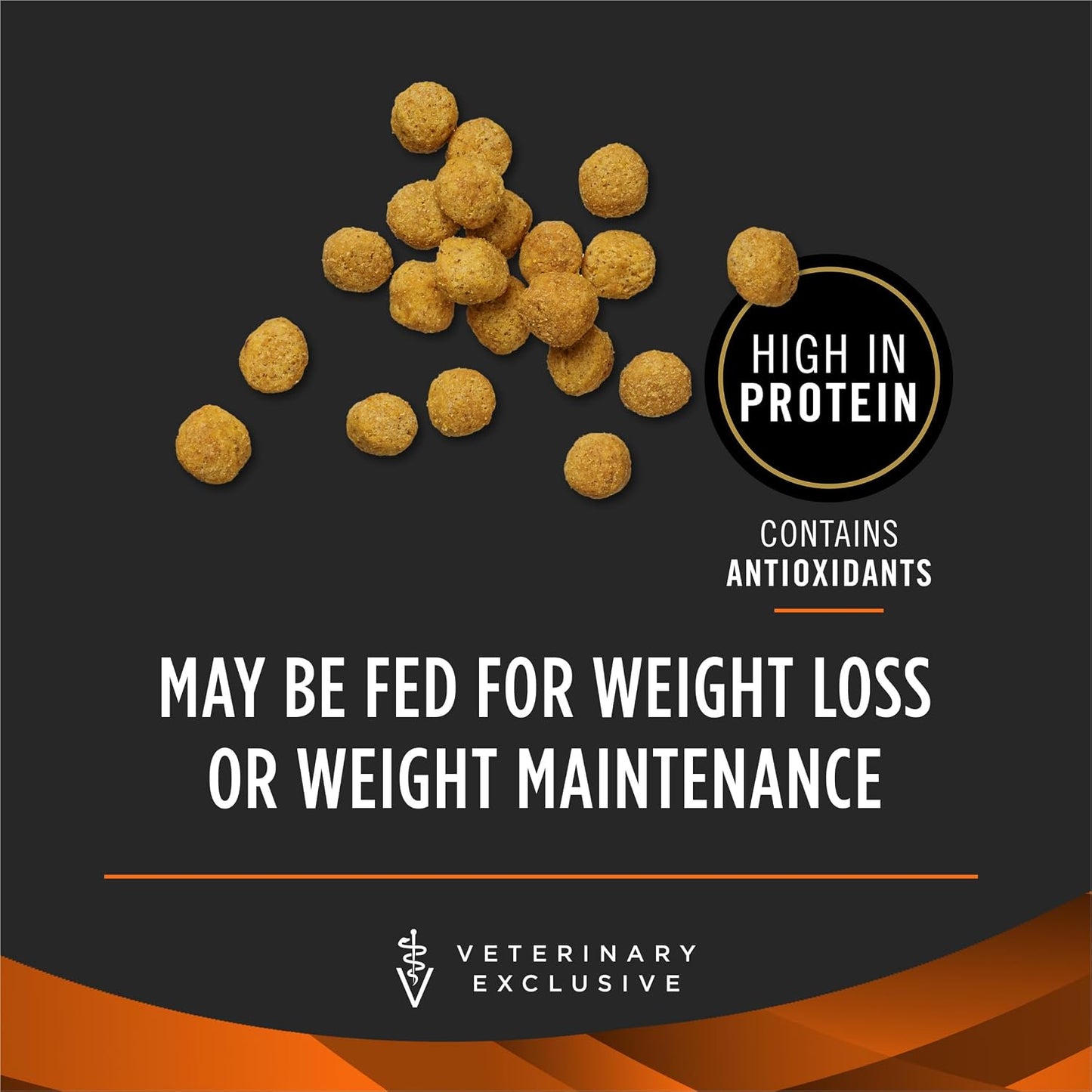 Purina Pro Plan veterinary obesity care formula dry dog food bag showing premium kibble details