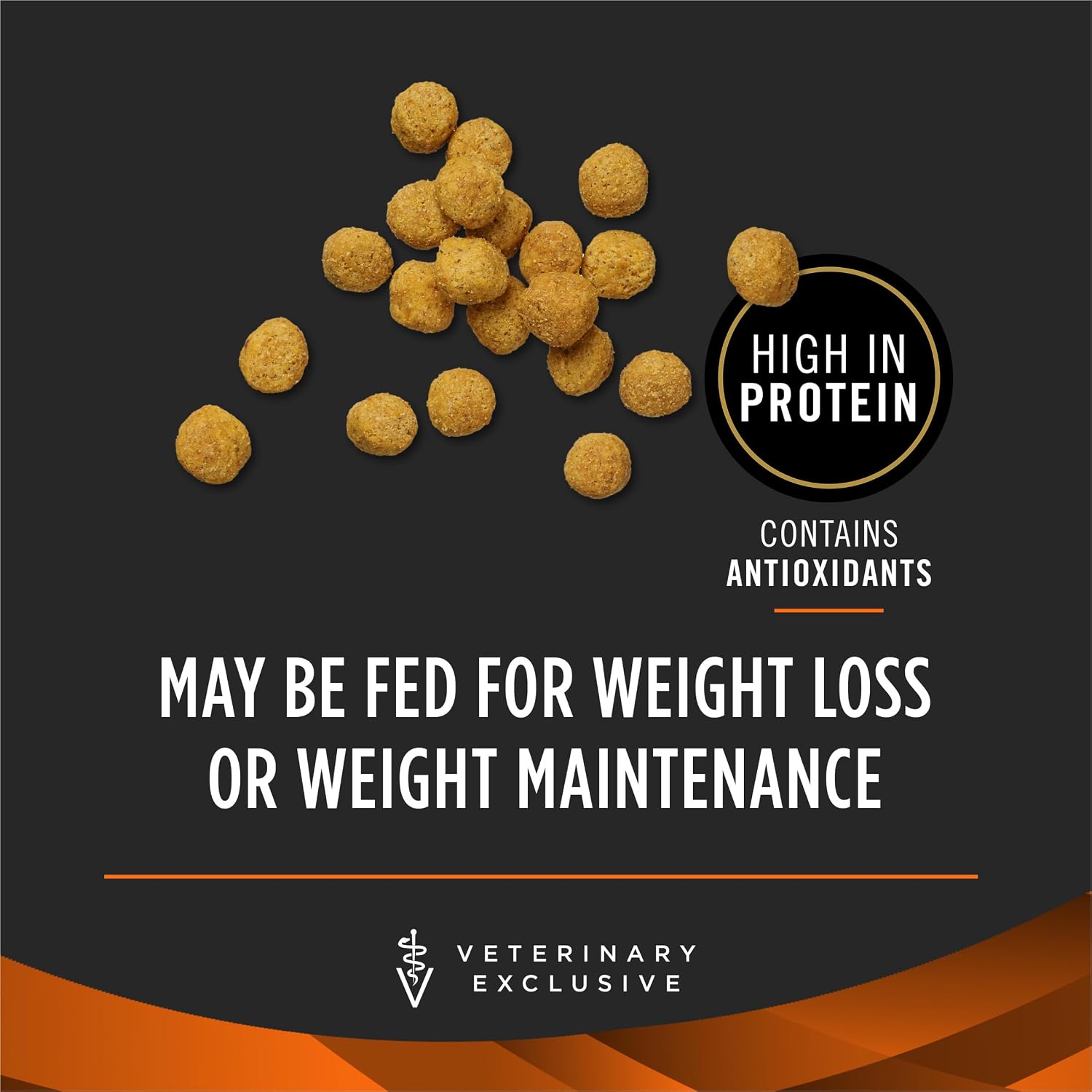 Purina Pro Plan veterinary obesity care formula dry dog food bag showing premium kibble details