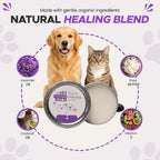Organic lavender and coconut oil pet balm packaging