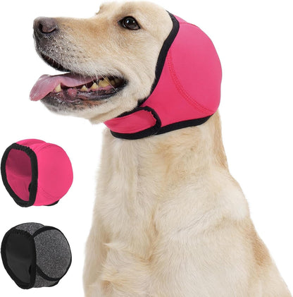Dog Calming Hoodie Quiet Ear Cover for Noise Protection Anxiety Relief Ear Muffs, No Shake Ear Wraps for Dogs, Swim Cap Bath Blow Drying Headband Wraps for Ear Hematoma Groom Fireworks(Pink, Small) - Image 10