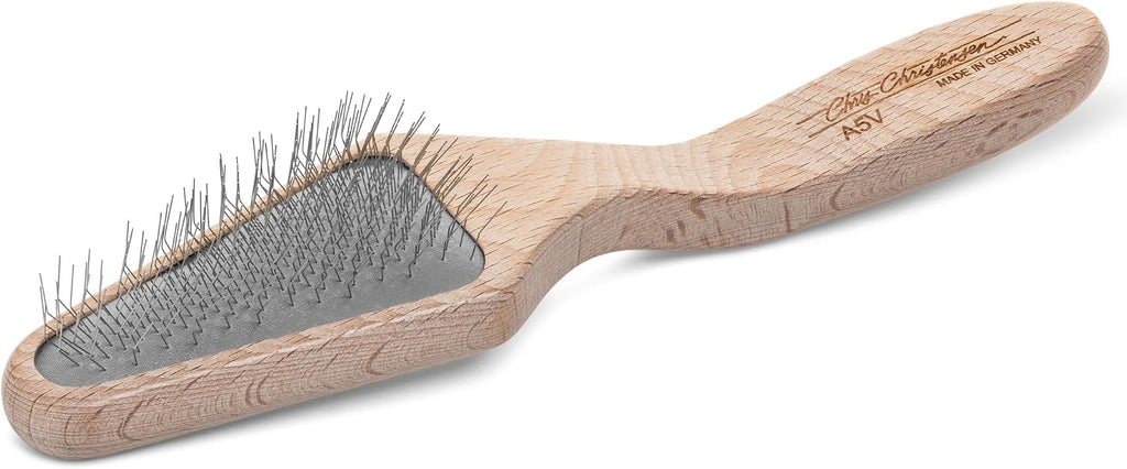 Chris Christensen Mark I Slicker Brush for Dogs, 12mm Pins, Groom Like a Pro, Handcrafted Lightweight Beechwood Ergonomic Handle, Stainless Steel Pins, A5I X-Small. Made in Germany. - Image 14