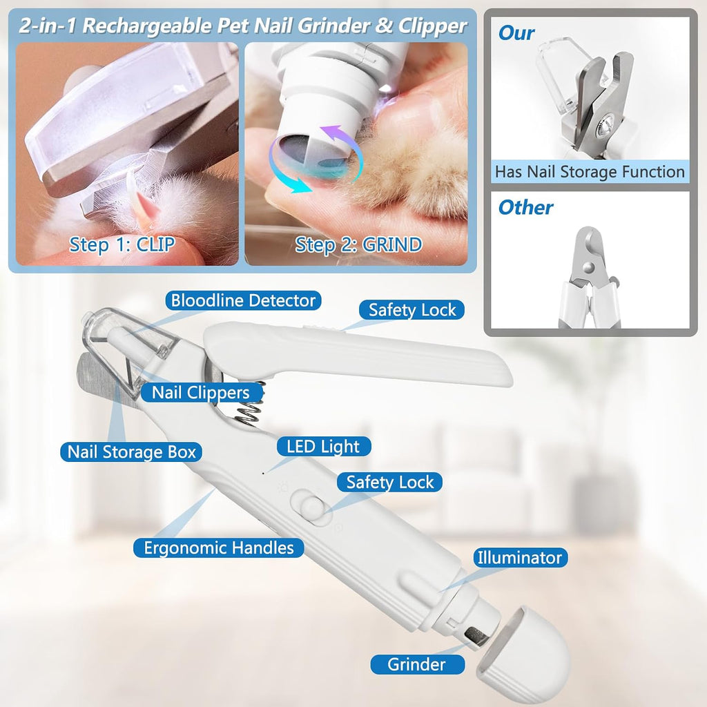 Ergonomic non slip handle design of the electric pet nail grooming tool