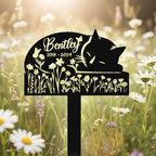 Custom Sleeping Cat Grave Marker Outdoor, Personalized Cat Memorial Grave - Image 8